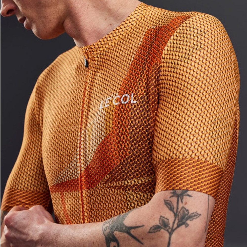 Le Col Orange Pro Air Performance Cycling Jersey and Cap